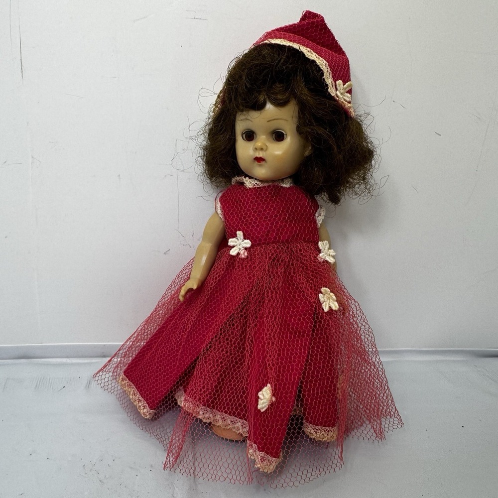 Vintage 50's Vogue Ginny Doll Walker 8" Dress Hat Shoes